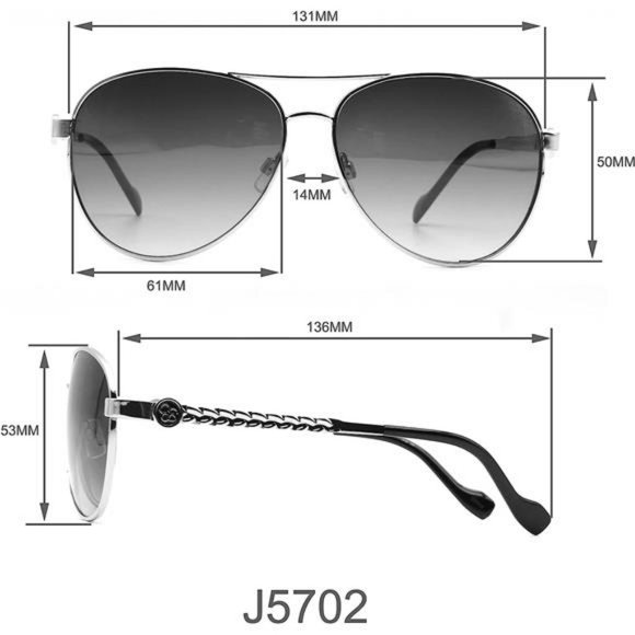 Classy Women\'s Metal Aviator Pilot Sunglasses with 100% Uv Protection. 61 Mm